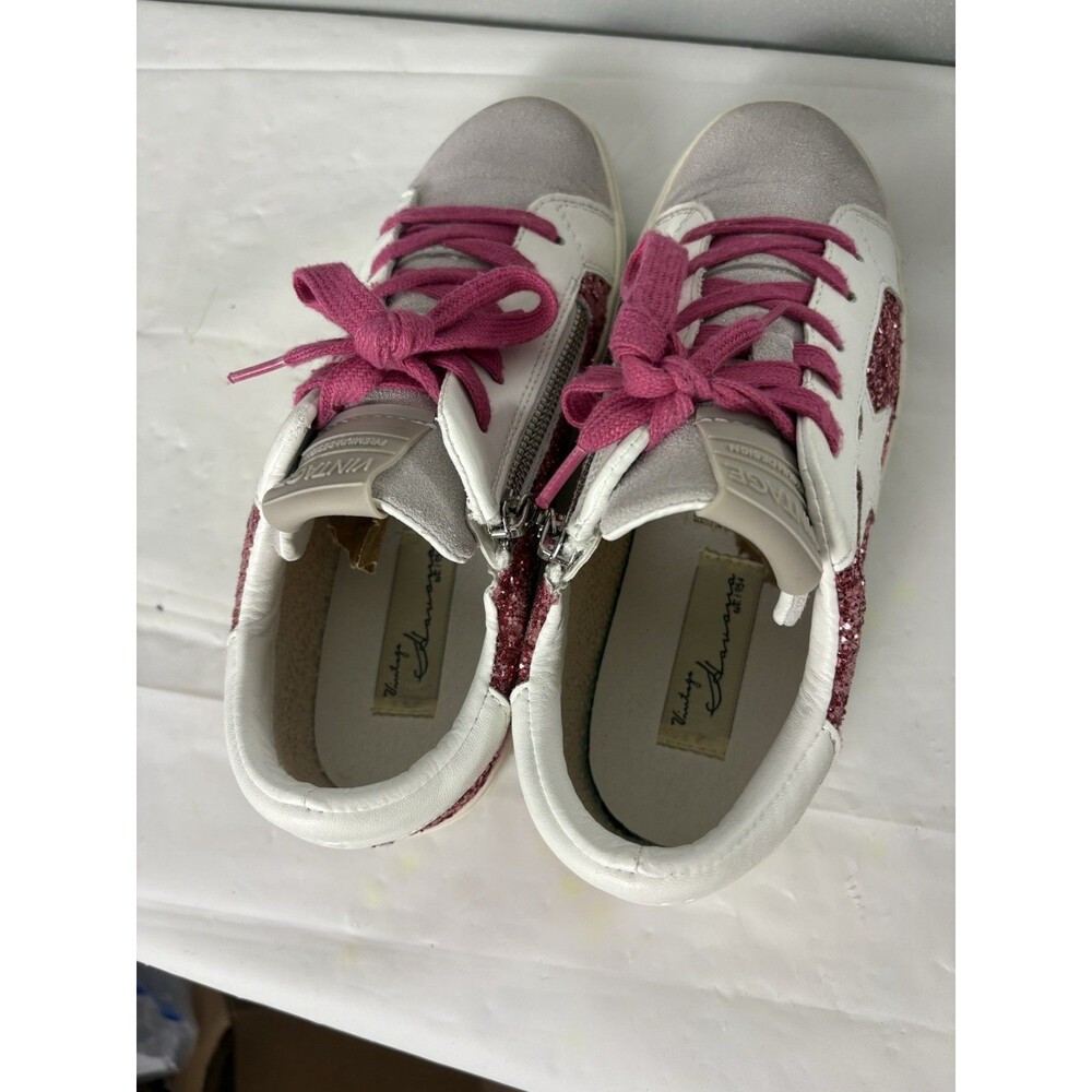Vintage Havana Pink  Glitter White Star Pink Laces Sneakers Girls Sz 6 CUTE - Picture 6 of 9
